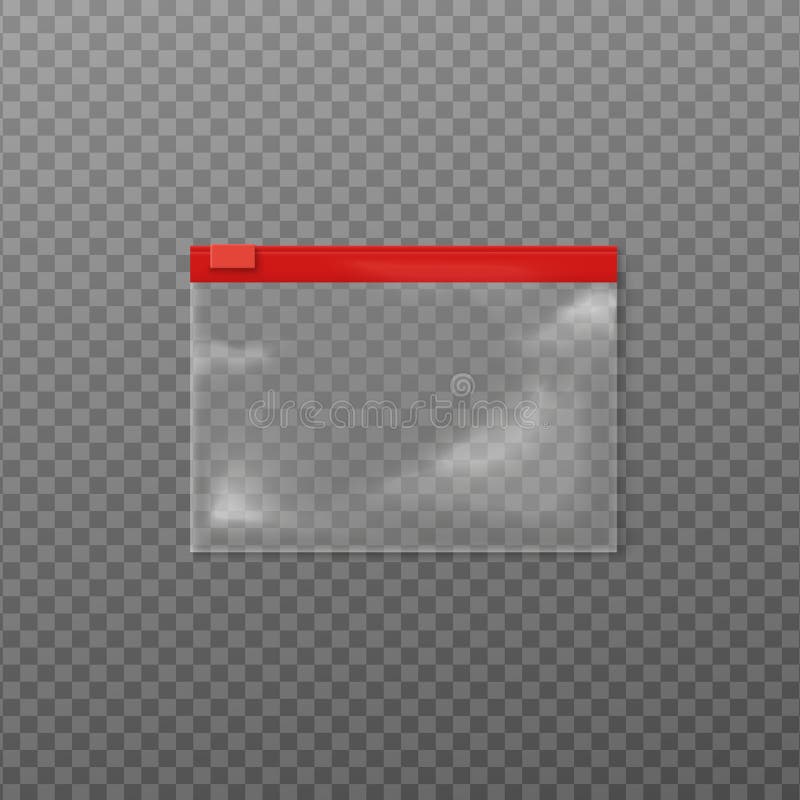 Plastic Zipper Bag or Ziplock Template, Realistic Vector Illustration