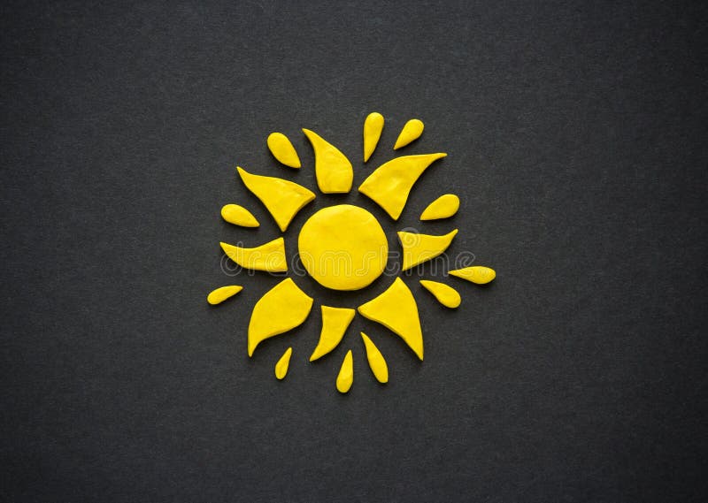 Plasticine yellow sun. stock illustration. Illustration of child 52905413