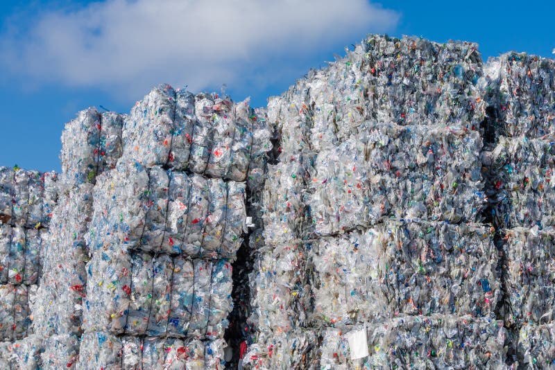 Plastics Recycling Centers and Raw Material Editorial Stock Image