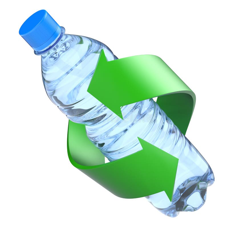 Plastikflasche, die Konzept aufbereitet stock abbildung