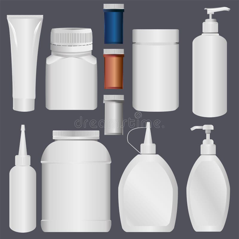 Plastikflaschen-und Lotions-Plastikgefäß vektor abbildung