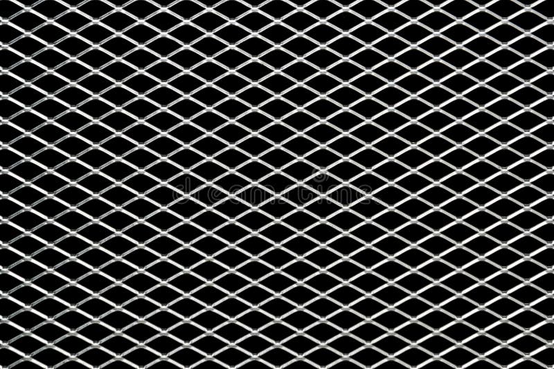 Plasă metalică izolată pe fond negru stock photography