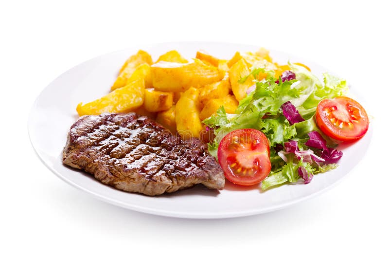 Plat De Viande Grillée Avec Des Légumes Photo stock Image du patate, salade 39834298