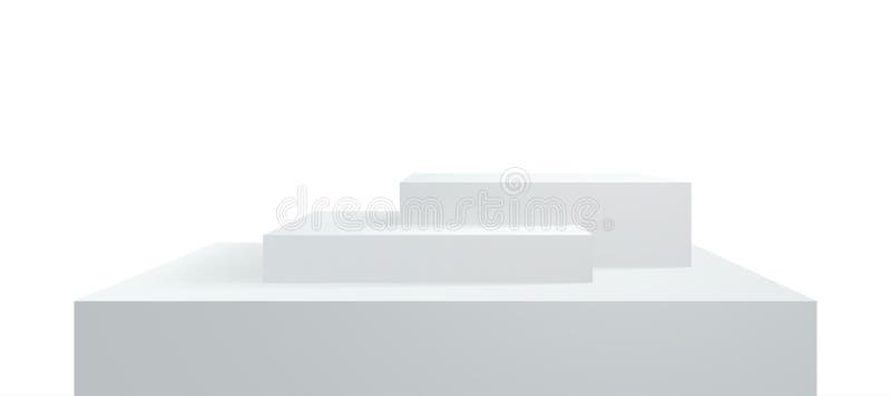 Plataforma de podio vector de peatón 3d fondo de escenario o dais escaleras representación realista. plataforma de estudio o pedes ilustración del vector
