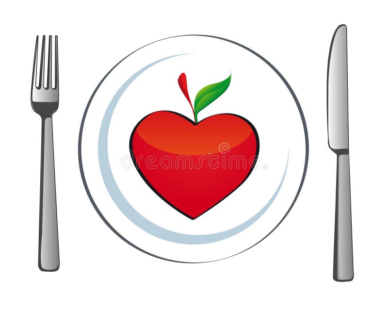 Plate with apple heart