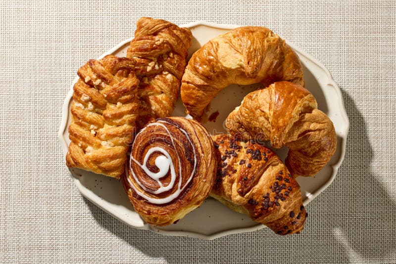 Plate of assorted pastries royalty free stock photography