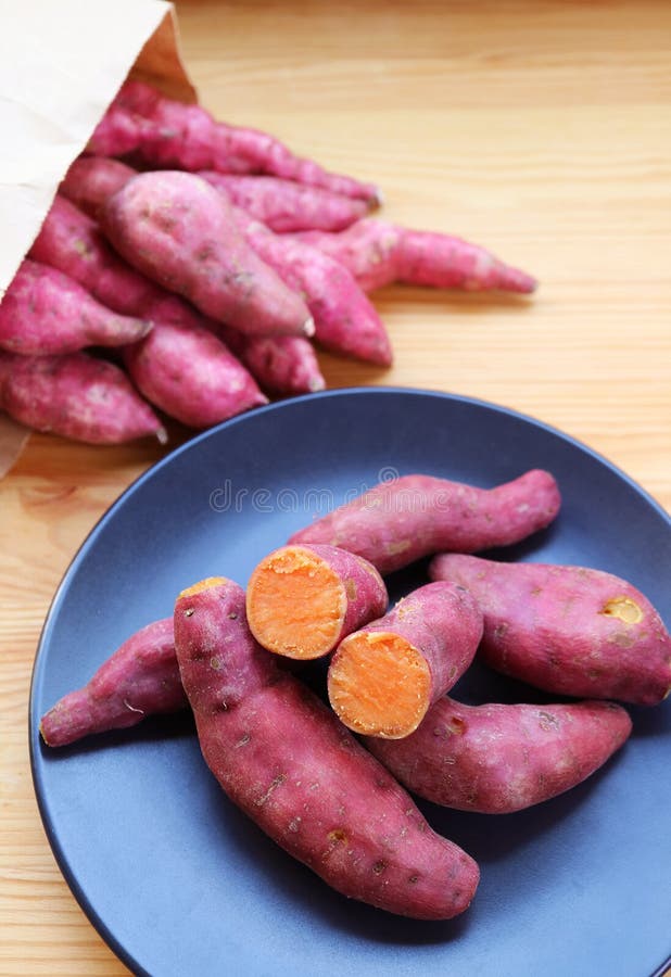 Boiled Sweet Potatoes, a Source of Tasty Good Carbs Stock Photo Image