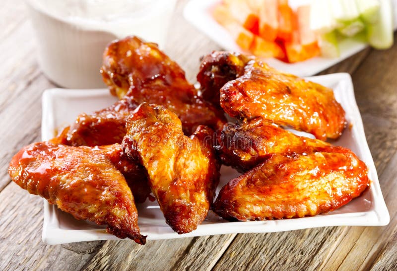 Plate of chicken wings stock image. Image of roasted - 40461379