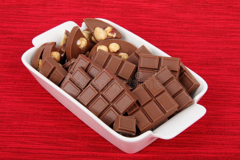 Plate with chocolate