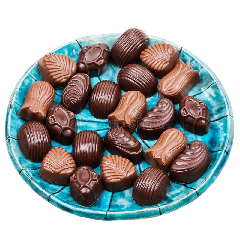 Plate of chocolates stock photo. Image of ceramic, alcohol 30241058