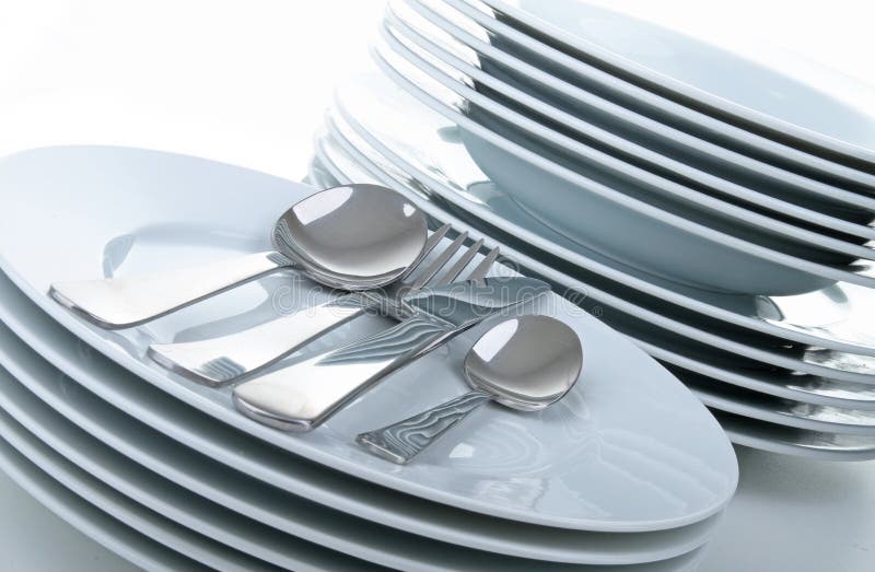 Plates and cutlery stock image. Image of background, knife 16261787