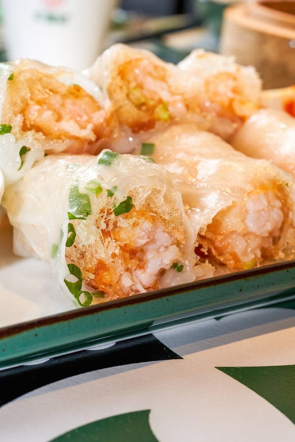 A Plate of Delicious Cantonese Morning Tea Dim Sum Crispy Shrimp Rice