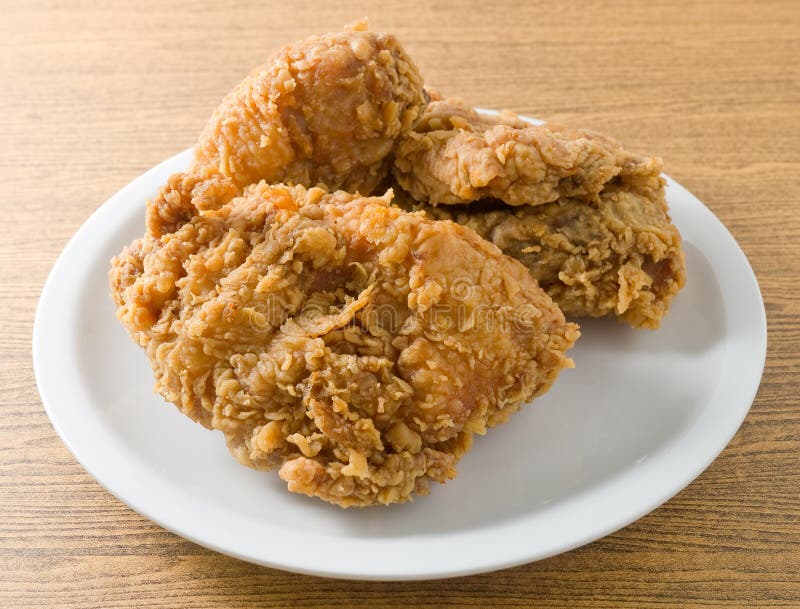 Plate of Delicious Crispy Deep Fried Chicken Stock Photo - Image of ...