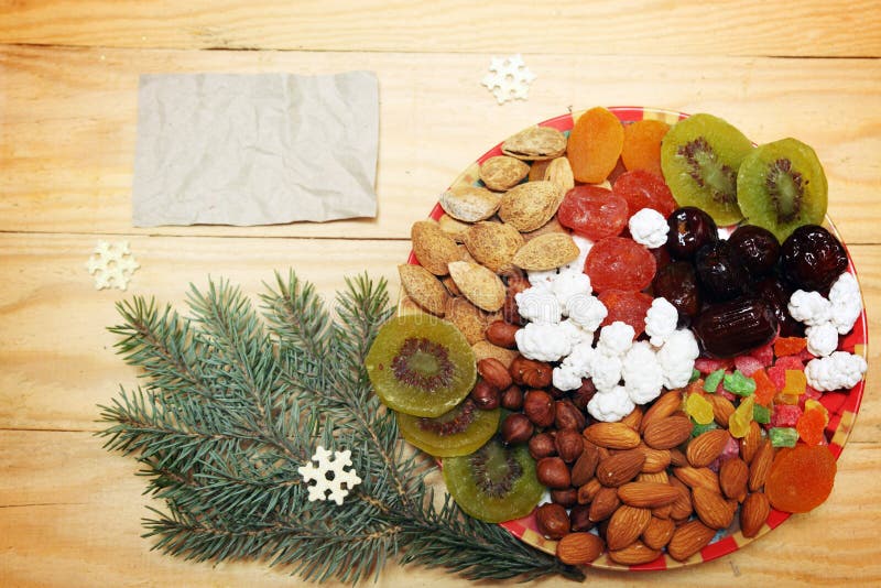 Plate with dried fruit stock photo. Image of food, dried 28008708