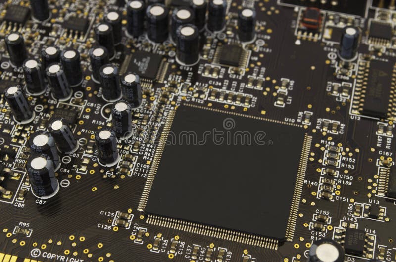 Electronic Plate With Processor Stock Photo Image of detail