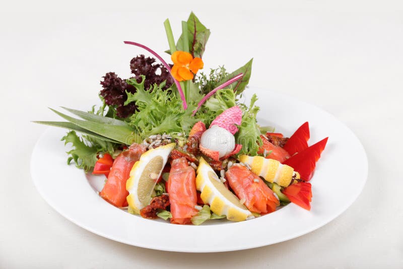 Plate of Fine Dining Meal, Grilled Salmon Stock Photo - Image of cook