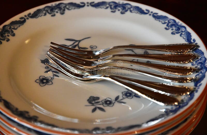 A Plate and Fork of the Dining Table Stock Photo Image of japan, view