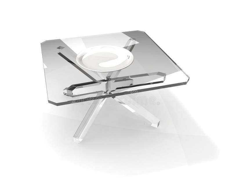 Plate on glass table