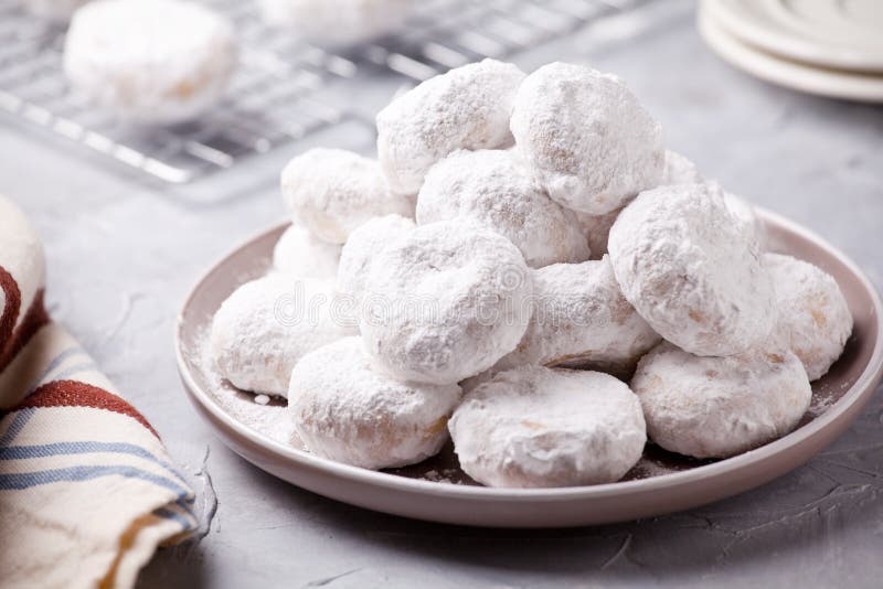 Plate Of Homemade Greek Christmas Cookies