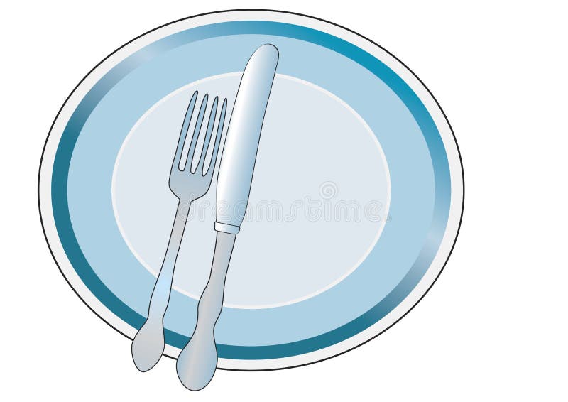 Plate with knife and fork stock vector. Illustration of porcelain - 56531018 Plate with knife and fork stock vector. Illustration of porcelain - 56531018