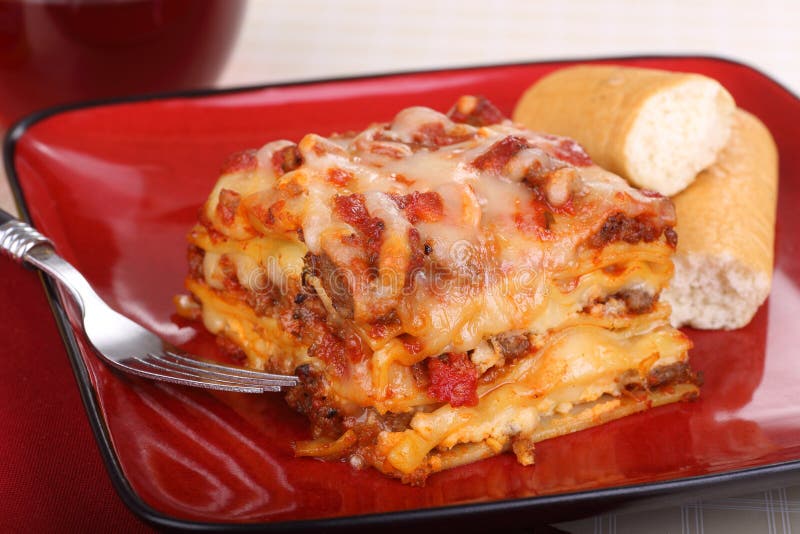 Plate of Lasagna stock image. Image of cheese, meal, pasta 39555683