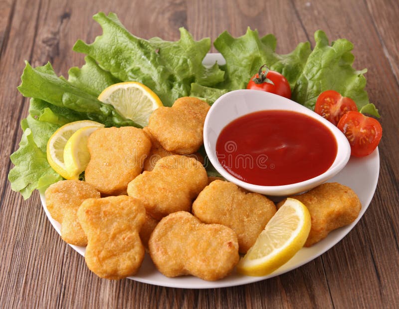 Plate of nuggets stock image. Image of fastfood, ketchup - 22985793