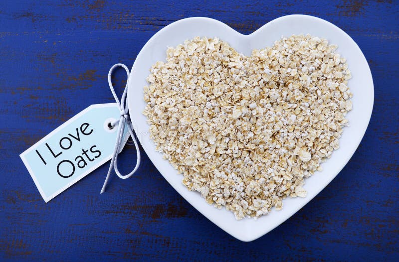 Plate of nutritious and healthy oat flakes