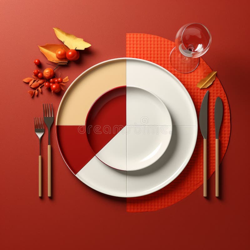 a-plate-with-a-pie-chart-on-it-and-a-knife-and-fork-stock-illustration-illustration-of