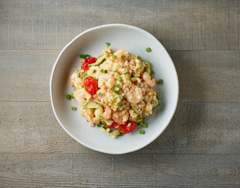 Plate of risotto stock image. Image of homemade, green - 245953441