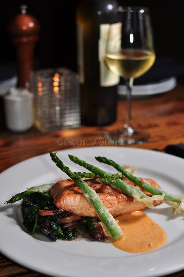 Plate of Salmon with Asparagus