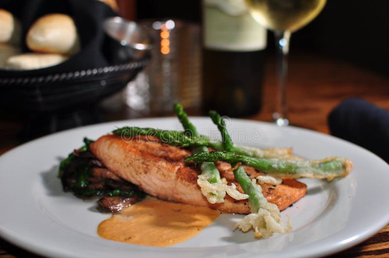 Plate of Salmon with Asparagus