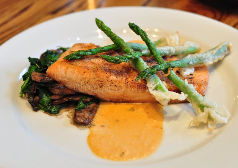 Plate of Salmon with Asparagus