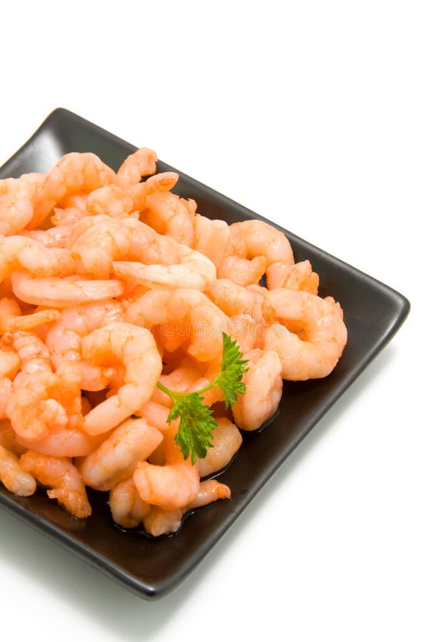 Plate with shrimp