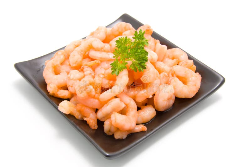 Plate with shrimp