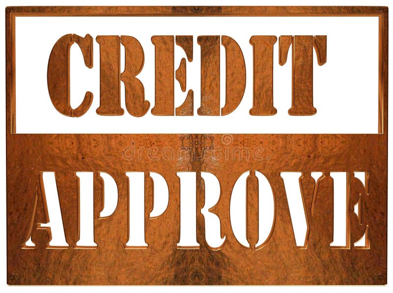 Plate with Text Credit Approve on White Background Stock Illustration