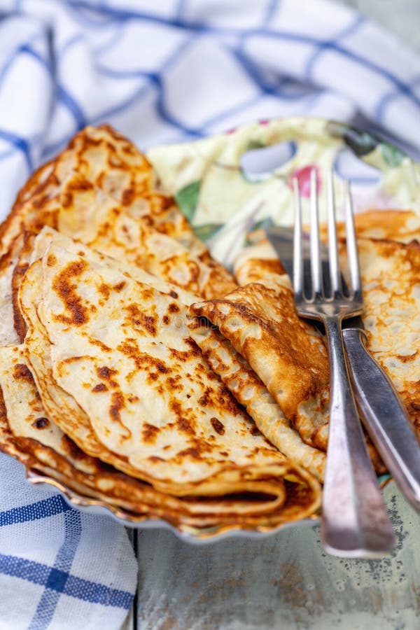 Delicious Norwegian Pancakes Stock Photo - Image of food, table: 144260764