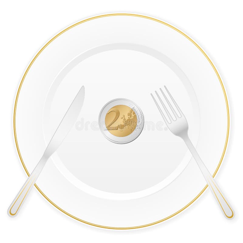 Plate and two euro coin