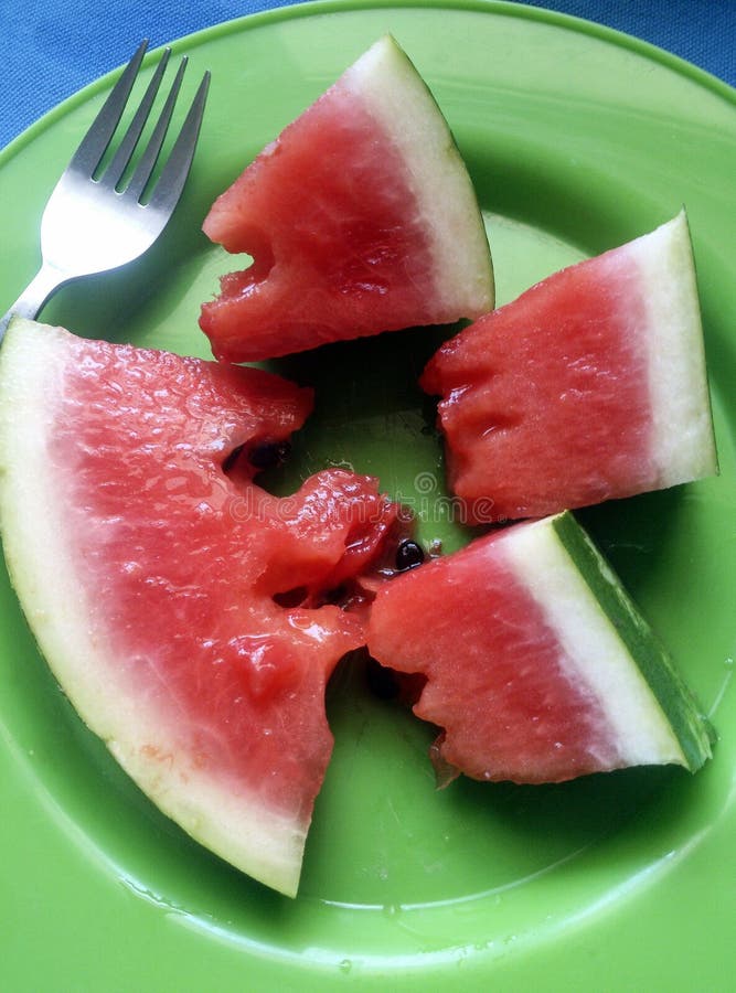 A plate of Watermelon stock image. Image of eating, freshness 254206119