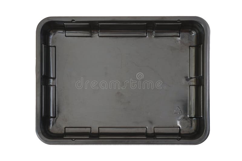 Plateau en plastique noir de nourriture de rectangle images libres de droits Plateau en plastique noir de nourriture de rectangle images libres de droits