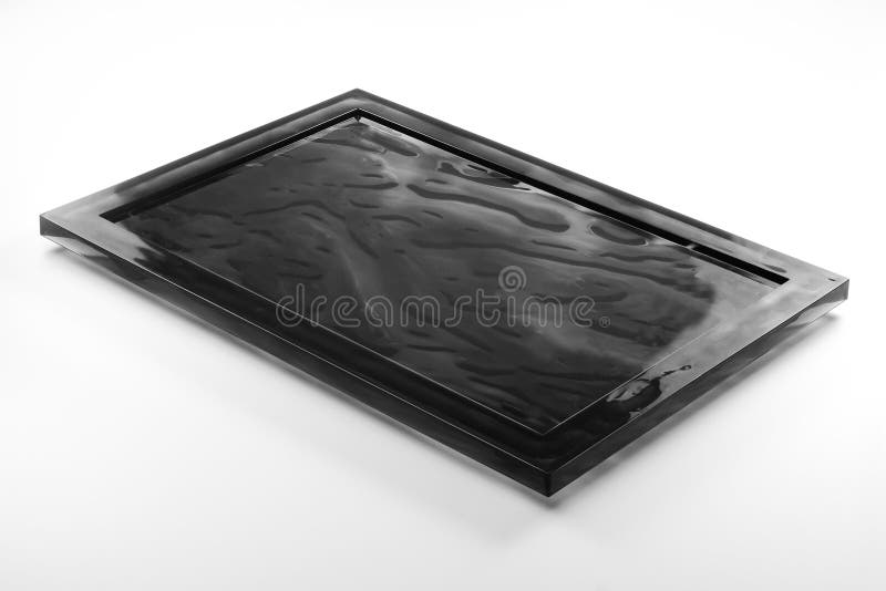Plateau noir rectangulaire de plexiglass photo stock Plateau noir rectangulaire de plexiglass photo stock