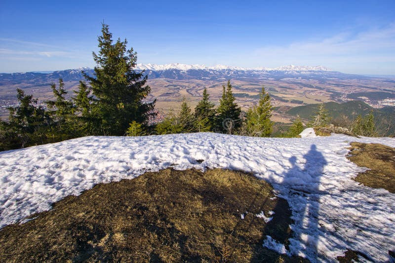 Plateau on the top of Poludnica hill in Low Tatras mountains