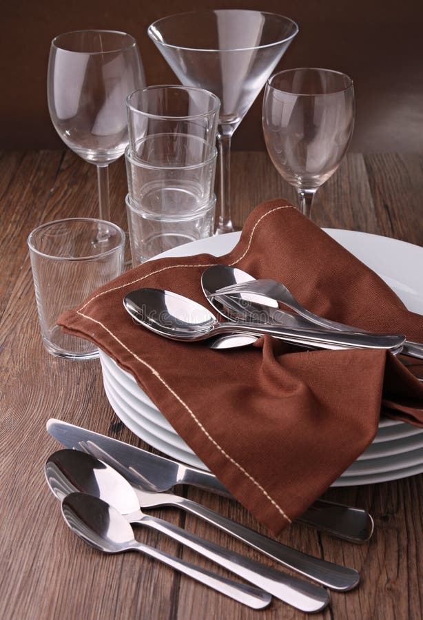 Plates and cutlery stock image. Image of background, knife 16261787