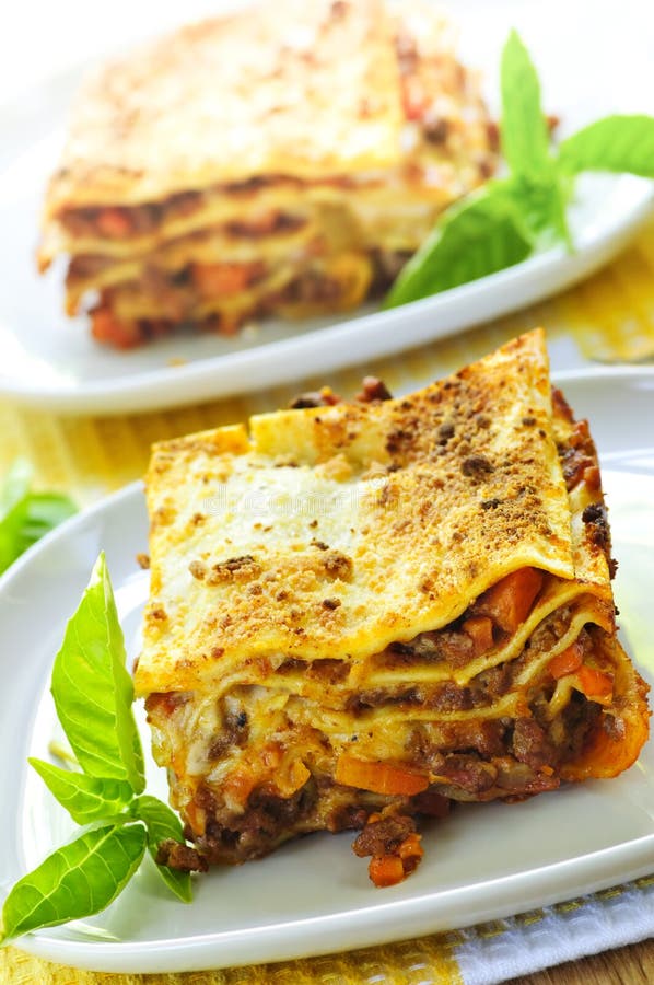 Traditional Lasagna with Bolognese Sauce Stock Image - Image of menu ...