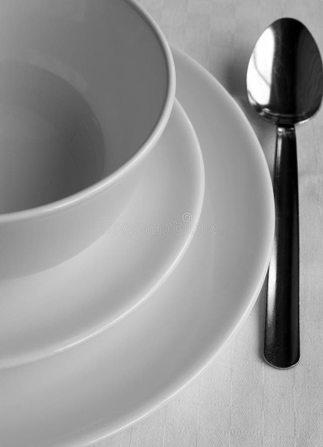 Plates and a spoon stock image. Image of dishware, dinner 11798059