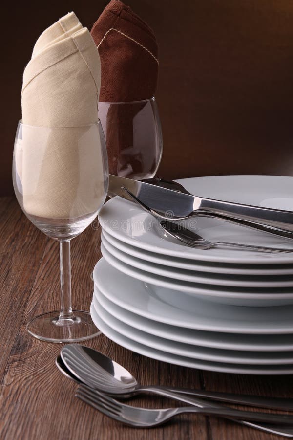 Plates and cutlery stock image. Image of background, knife 16261787