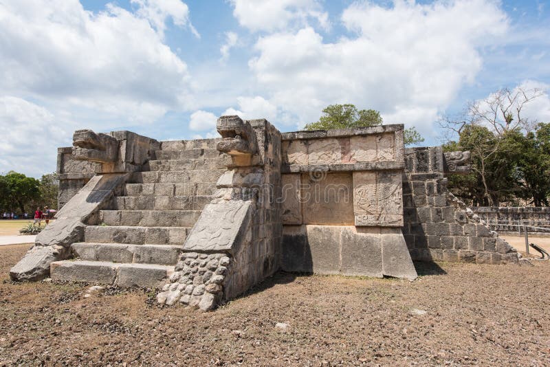 Platform of the eagles and jaguars in the Mayan city of Chichen Itza in Mexico stock image Platform of the eagles and jaguars in the Mayan city of Chichen Itza in Mexico stock image
