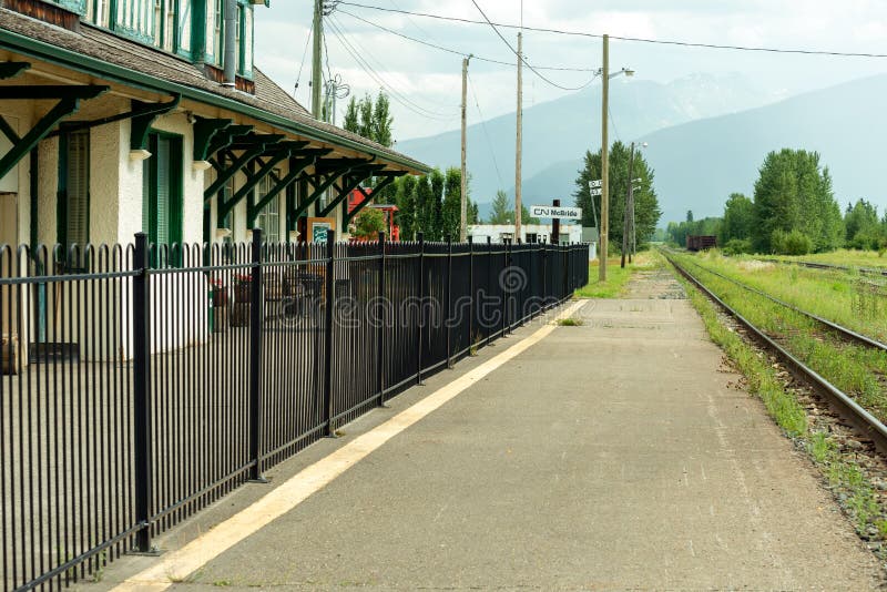 The Platform of the Railroad Station in McBride, British Columbia