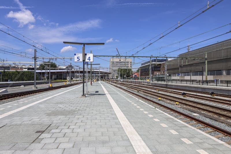 Platforms and Railroad Tracks at the Railway Station of Zwolle