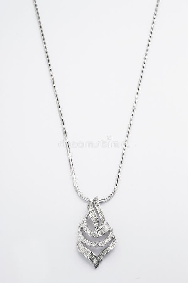 Platinum necklace with diamond pendant