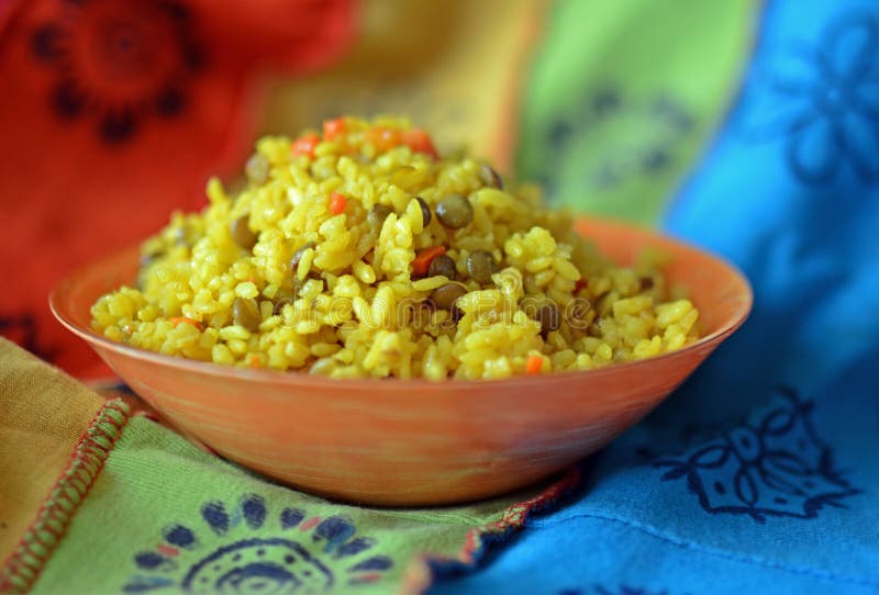 Plato Indio Tradicional Del Khicri De Khichdi Foto de archivo Imagen